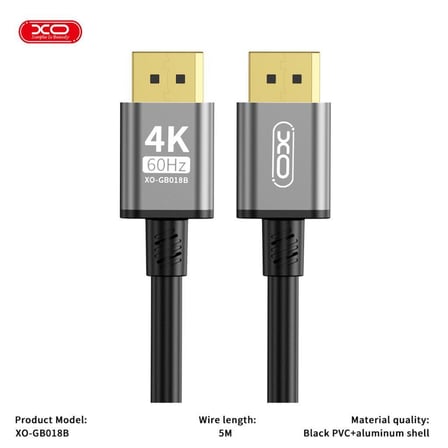 Premium Donanım Parçası Ekran Aksesuarı Bağlantı Kablosu GB018B DP - DP Metal Kablo 4K - 5M 1080p