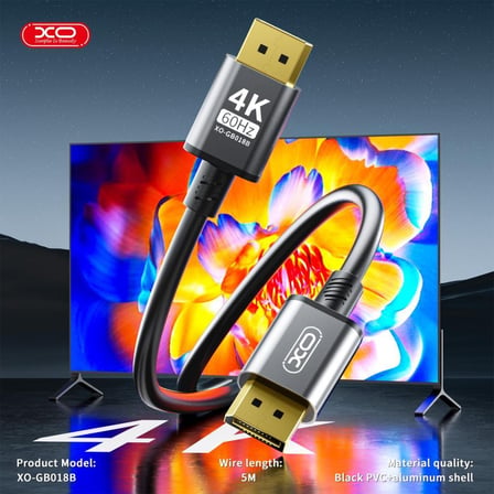 Premium Donanım Parçası Ekran Aksesuarı Bağlantı Kablosu GB018B DP - DP Metal Kablo 4K - 5M 1080p
