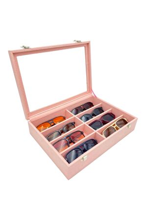 Gözlük Kutusu 8 li Süet Pembe