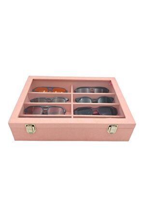 Gözlük Kutusu 8 li Süet Pembe