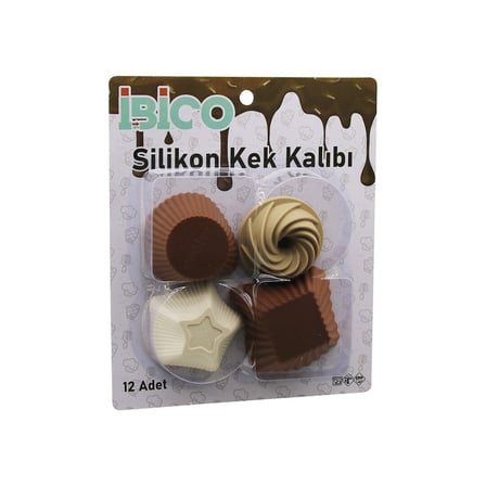 Hamur Aletleri Ev Sunumu Tatlı Pişirme Muffin Kek Kalıbı Seti - 12'li Paket - Karışık Şekilli Set