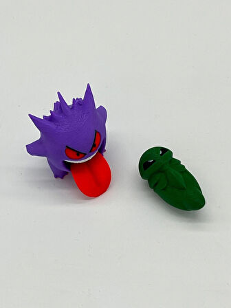 Pokemon Oyuncak, Gengar 5cm ( hediyeli ) Boyasız Renkli Baskı