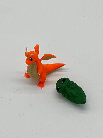 Pokemon Oyuncak, Dragonite 5cm ( hediyeli ) Boyasız Renkli Baskı