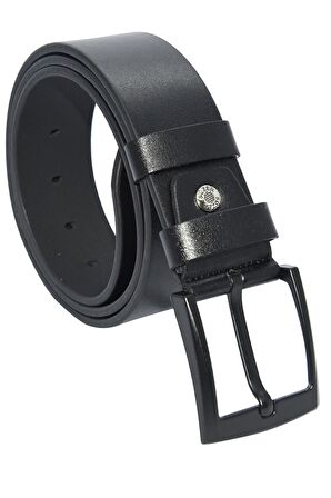Süzer Deri * 4.5 cm. Spor Suni Deri Düz Model Kemer Siyah