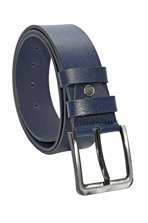 2 Adet x 4.5 Cm. Spor Hakiki Deri Düz Model Kemer Lacivert ve Siyah