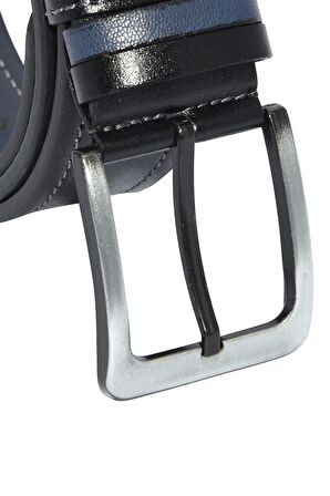 4 Cm. Spor Suni Deri Dikişli Model Kemer Siyah