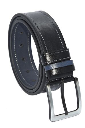4 Cm. Spor Suni Deri Dikişli Model Kemer Siyah