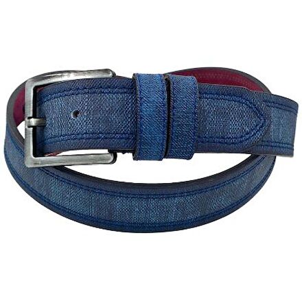 Süzer Deri * 4 Cm. Spor Suni Deri Dikişli Model Kemer Lacivert
