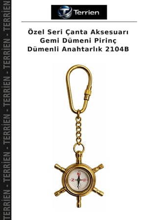 Özel Seri Çanta Aksesuarı Gemi Dümeni Pirinç Dümenli Anahtarlık 2104B