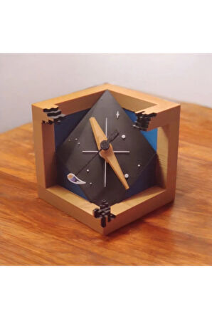 Uzay Zamanı | 3D Baskı Masa Saati | Dekoratif ve Eşsiz Tasarım | PLA Malzeme