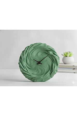 Modern 3D Baskı Dalgalı Duvar/Masa Saati | Sessiz Mekanizma | Tüm Renk Seçenekleri
