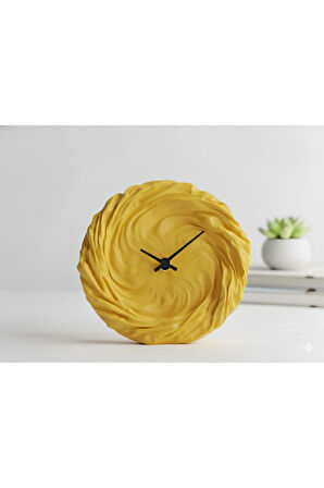 Modern 3D Baskı Dalgalı Duvar/Masa Saati | Sessiz Mekanizma | Tüm Renk Seçenekleri
