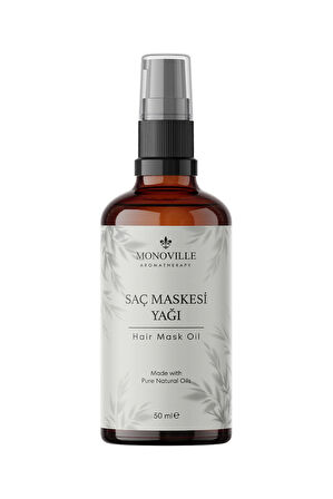 Saç Maskesi Yağı 50 ml Cam Şişede %100 Saf ve Doğal (Hair Mask Oil)