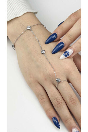 Zirkon Taşlı, Yuvarlak Model, Paslanmaz Çelik Şahmeran 7, Gümüş Renk