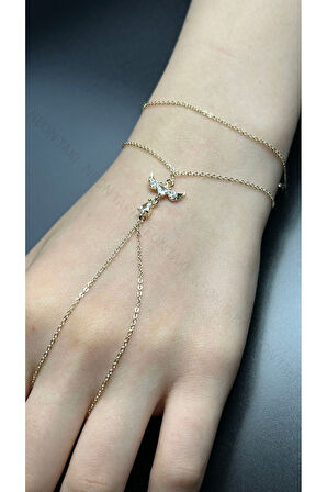 Zirkon Taşlı, Anka Kuşu Figürlü Şahmeran 17, Altın Renk