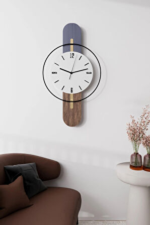 Beyaz Sahra Elegant Plus Black Fred Serisi - Modern Dekoratif Duvar Saati