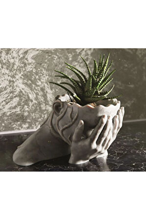 Hüzünle Yeşeren Saksı - 20 cm Modern Tasarım!