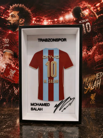 Trabzonspor x Mohamed Salah Özel Tasarım 3D Dekoratif Çerçeve ⚽🔴🔵