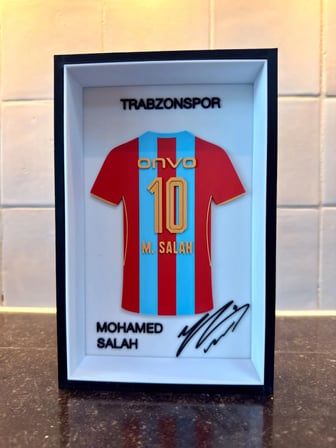 Trabzonspor x Mohamed Salah Özel Tasarım 3D Dekoratif Çerçeve ⚽🔴🔵