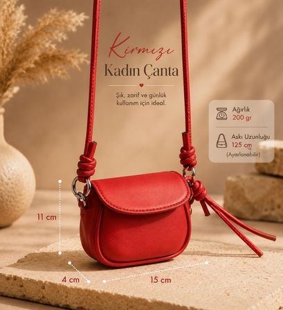 Salmore Kadın Çanta Düğüm Detaylı Minik  Çapraz Ve El Çantası 