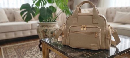 Salmore Kadın Bej Totebag 5 Fermuar Cepli,Omuz ve El Çantası
