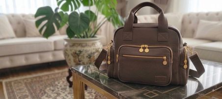 Salmore Kadın Kahverengi Totebag 5 Fermuar Cepli, Omuz ve El Çantası 