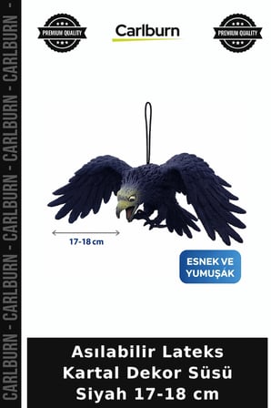 Asılabilir Lateks Kartal Dekor Süsü Siyah 17-18 cm Mekan Süslemesi Konsept Ürün Parti Malzemesi