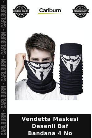 Vendetta Maskesi Desenli Baf Bandana 4 No Maske Aktivite Parti