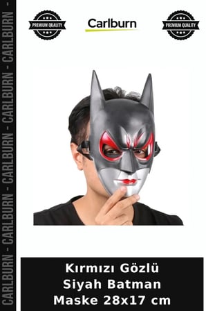 Kırmızı Gözlü Siyah Batman Maske 28x17 cm Figür Tamamlayıcı Sunum Detayı Hobi Eşyası