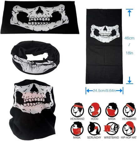 Motorcu Boyunluk Baf Buff Bandana 25x48 cm Model 7 Aksesuar Dis Giyim Boyun Örtüsü