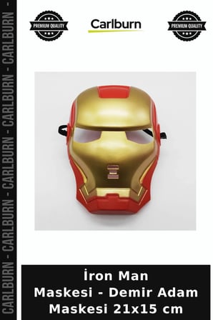 İron Man Maskesi - Demir Adam Maskesi 21x15 cm Oyuncağı Film Karakteri Eğlence Aracı