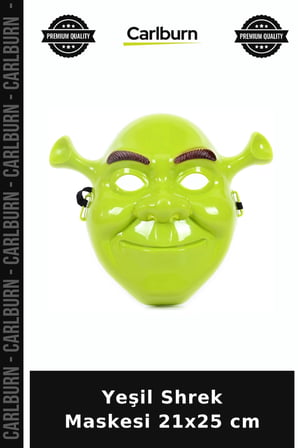 Yeşil Shrek Maskesi 21x25 cm Fotoğraf Çekimi Parti Aksesuarı