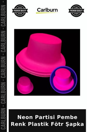 Neon Partisi Pembe Renk Plastik Fötr Şapka Dans Aksesuarı Stil Tamamlayıcı