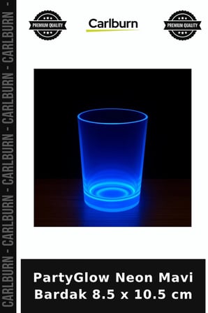 PartyGlow Neon Mavi Bardak 8.5 x 10.5 cm Kutlama Ürünü Eğlence Gece Eğlencesi