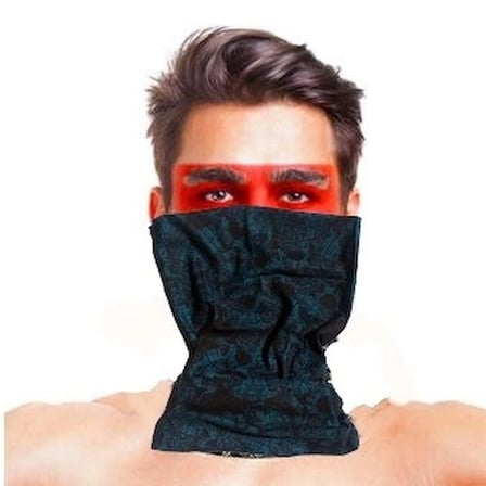 Baf Bandana Çoklu Kafatası Mavi Siyah Maske Baş Koruyucu Çocuk Aksesuarı Esnek Örtü