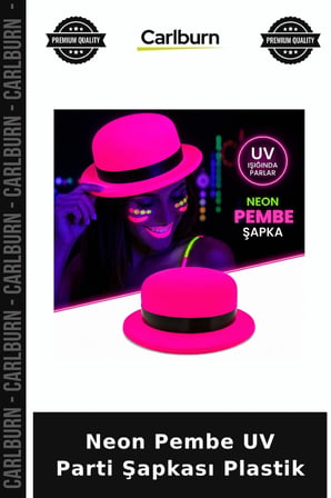 Neon Pembe UV Parti Şapkası Plastik Fosforlu Eşya Doğum Günü Kutlama Ürünü