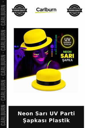 Neon Sarı UV Parti Şapkası Plastik Sahne Takısı Fosforlu Eşya Festival Gereci