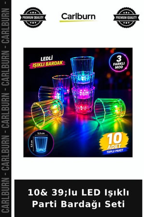 10& 39;lu LED Işıklı Parti Bardağı Seti Kutlama Malzemesi Konsept Etkinlik
