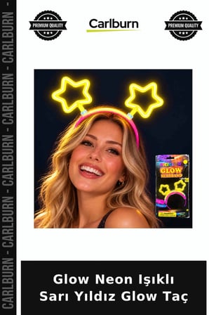 Özel Seri Glow Neon Işıklı Sarı Yıldız Glow Taç Etkinlik Aksesuarı Gösteri Süsü Parti Gereci