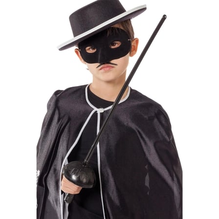 Zorro Kostüm Plastik Aksesuar Seti – Maske ve (67 cm) Eğlence Ürünü Oyuncak Set