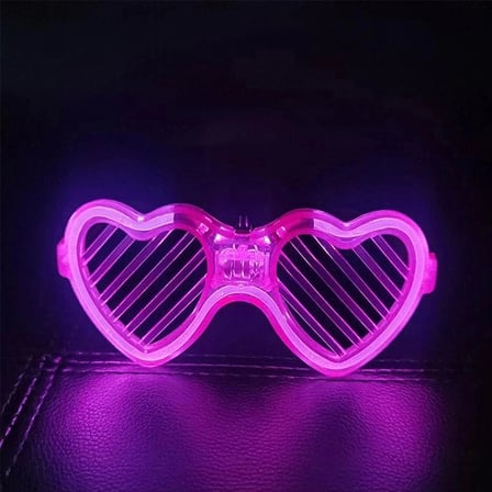Pembe LED Işıklı Kalp Gözlük – 3 Modlu Parti & Glow Gözlüğü Modern Tasarım Yenilikçi Stil Şık Detay