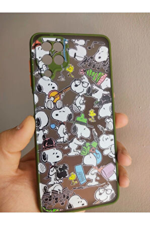 Samsung Galaxy A12 Uyumlu Snoopy Tasarım Tuşları Renkli Hux Kılıf