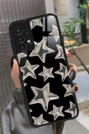 Samsung Galaxy A13 Uyumlu Yıldız Tasarımlı Parlak Silikon Kılıf
