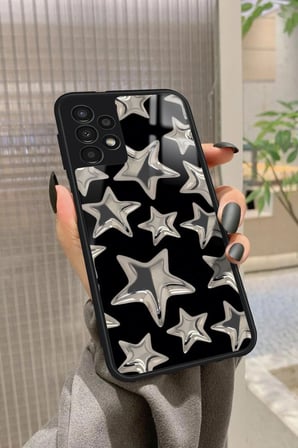 Samsung Galaxy A13 Uyumlu Yıldız Tasarımlı Parlak Silikon Kılıf