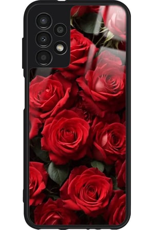 Samsung Galaxy A13 Uyumlu Gül Tasarımlı Parlak Silikon Kılıf