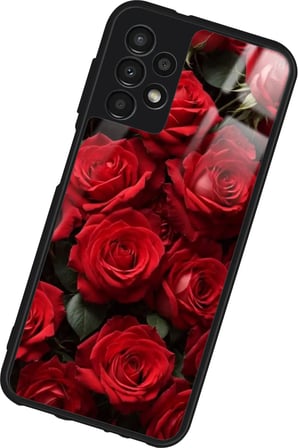 Samsung Galaxy A13 Uyumlu Gül Tasarımlı Parlak Silikon Kılıf