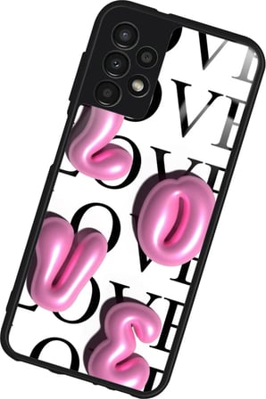 Samsung Galaxy A13 Uyumlu Love Yazılı Parlak Silikon Kılıf