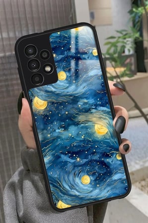 Samsung Galaxy A13 Uyumlu Van Gogh Tasarımlı Parlak Silikon Kılıf