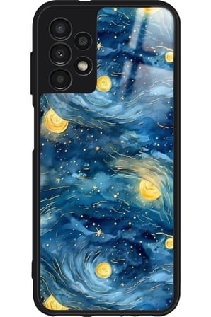 Samsung Galaxy A13 Uyumlu Van Gogh Tasarımlı Parlak Silikon Kılıf