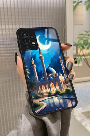 Samsung Galaxy A13 Uyumlu Cami Tasarımlı Parlak Silikon Kılıf